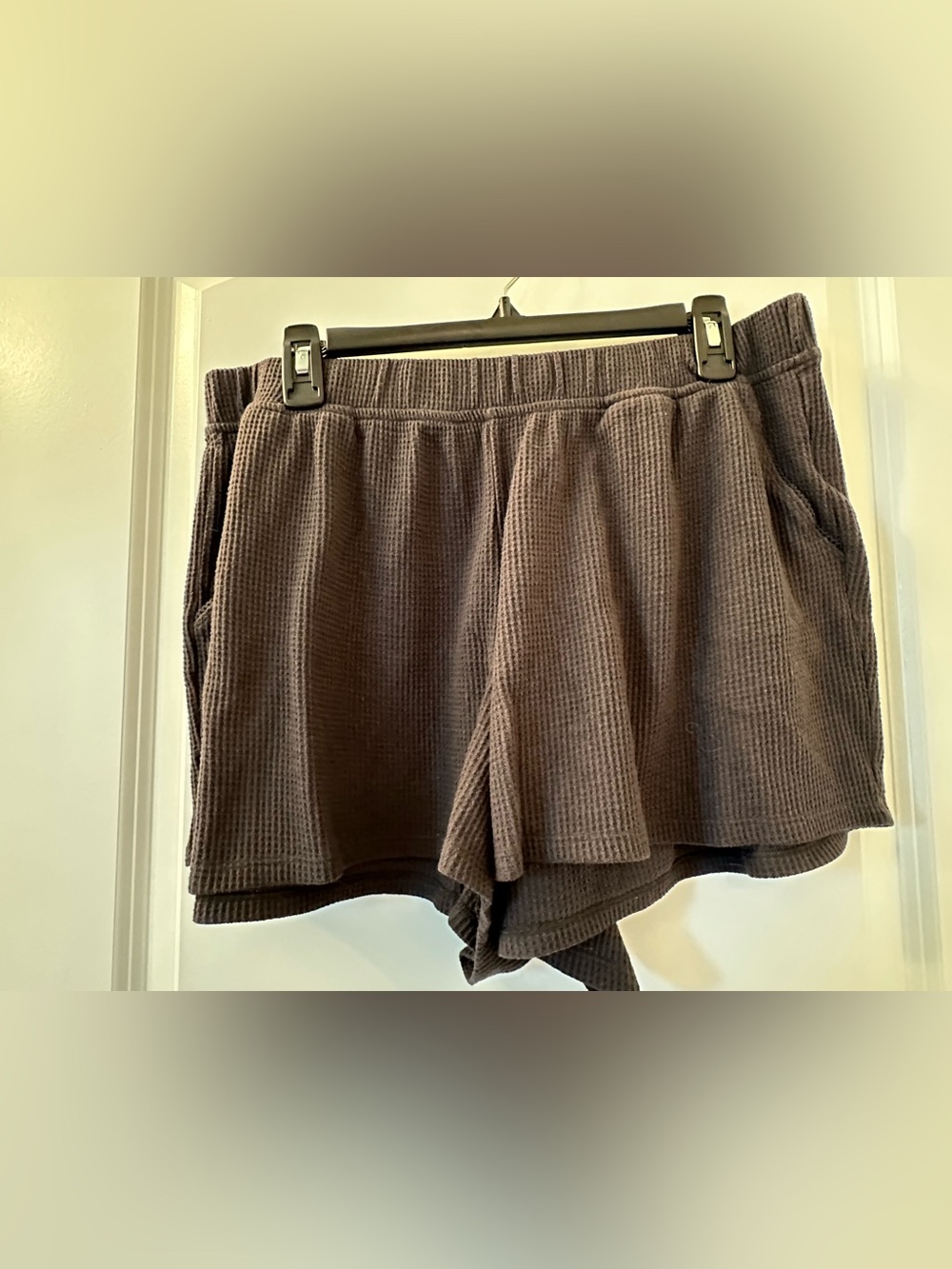 Used: Aerie: Dark Gray Waffle-Knit Relaxed Women's Shorts